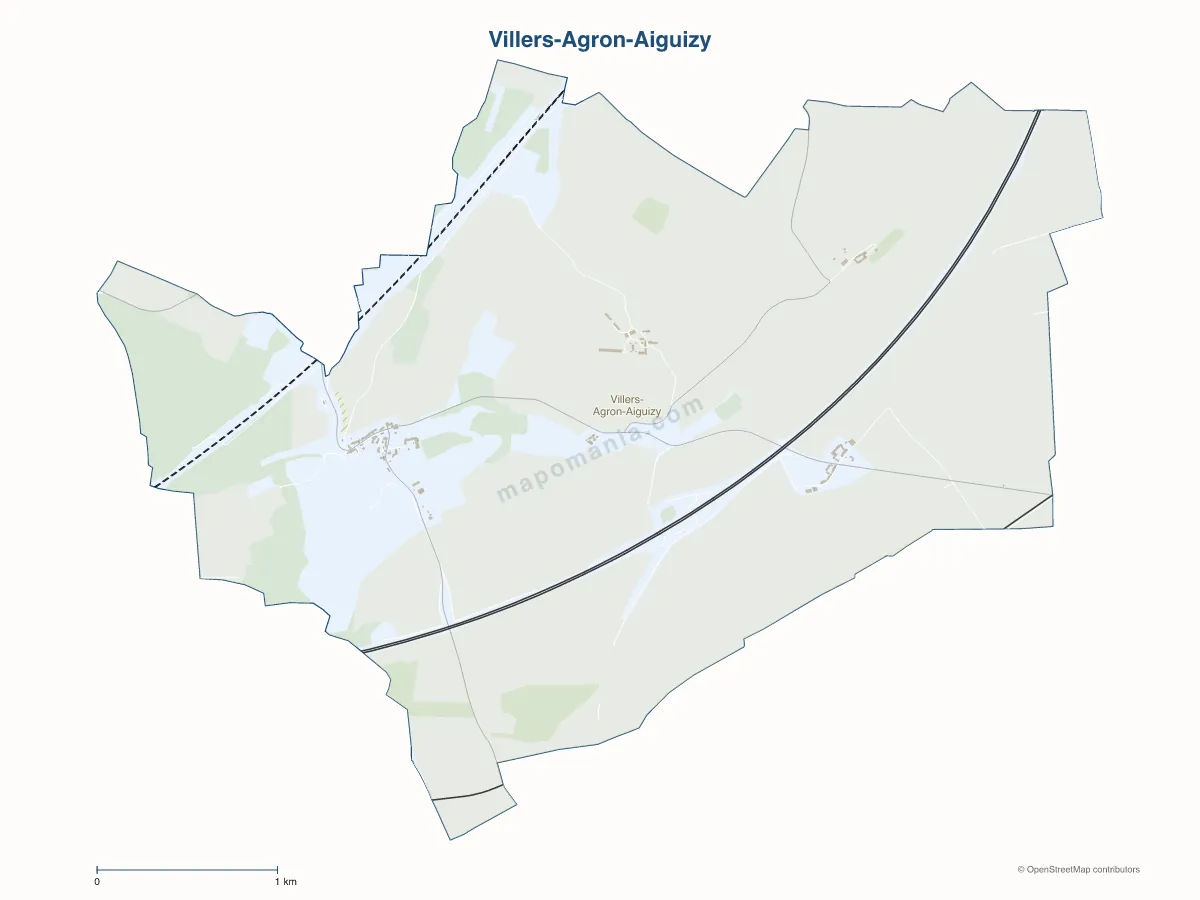 Carte de Villers-Agron-Aiguizy à personnaliser