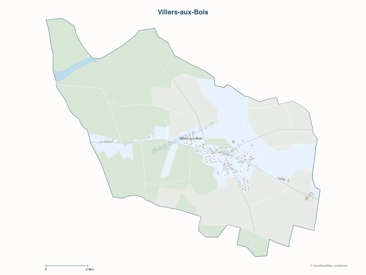 Carte de Villers-aux-Bois à personnaliser