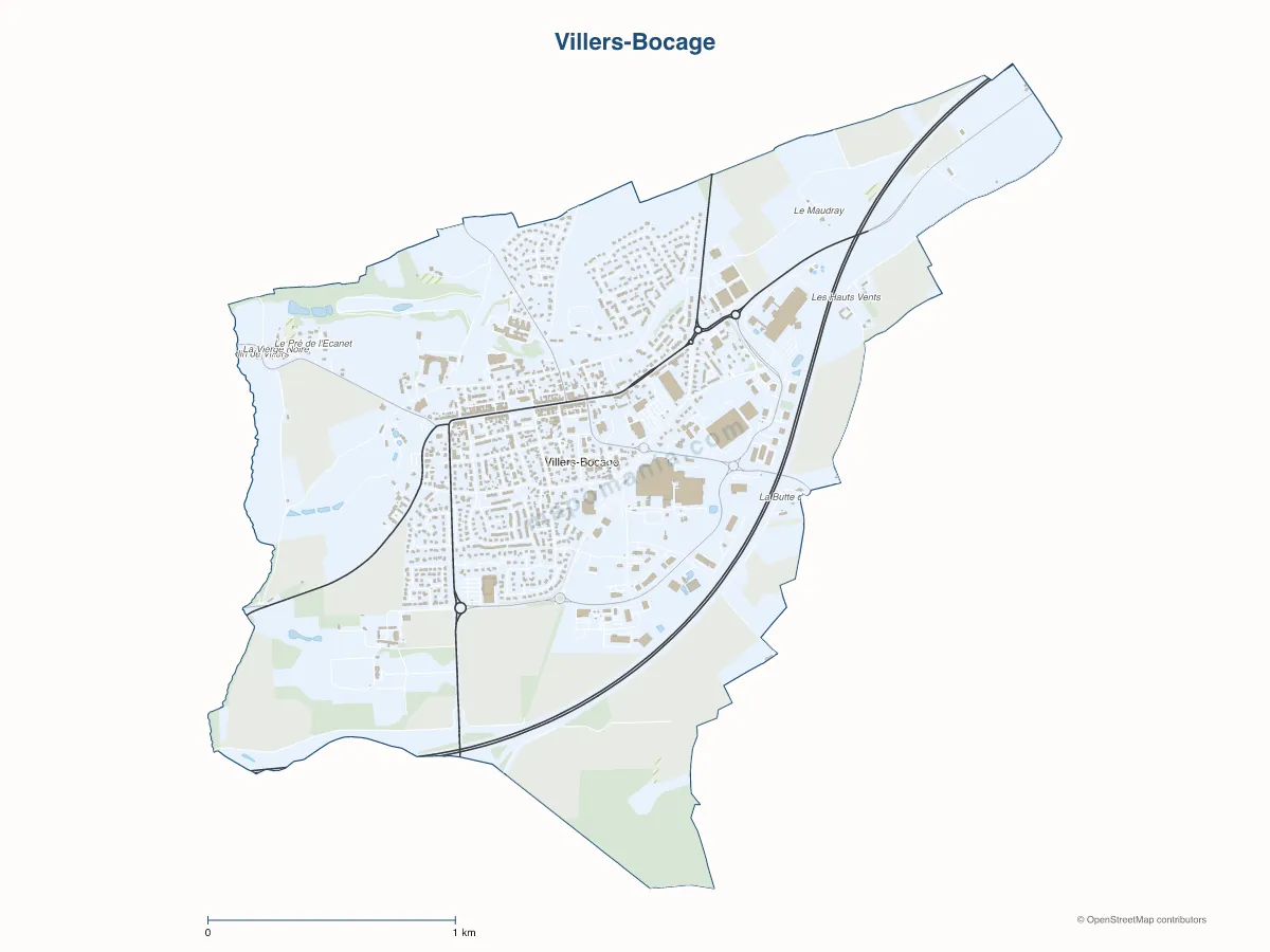 Carte de Villers-Bocage à personnaliser