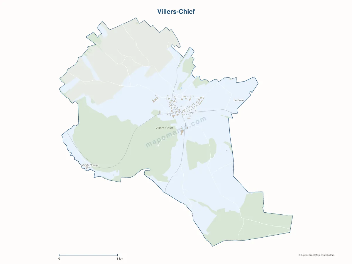 Carte de Villers-Chief à personnaliser