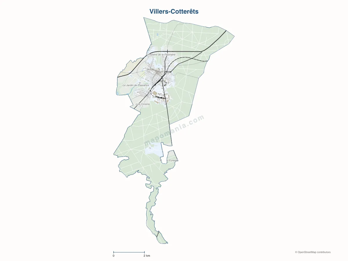 Carte de Villers-Cotterêts à personnaliser