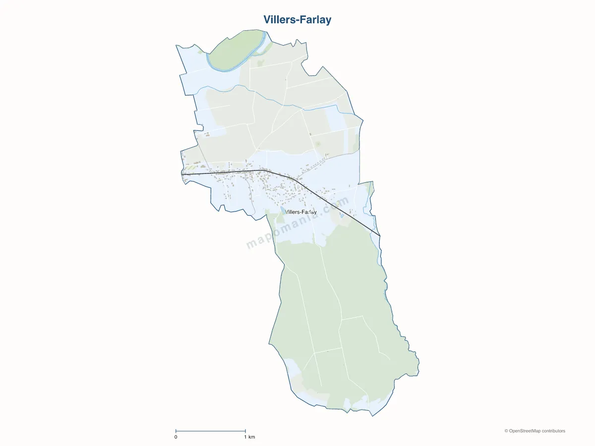 Carte de Villers-Farlay à personnaliser
