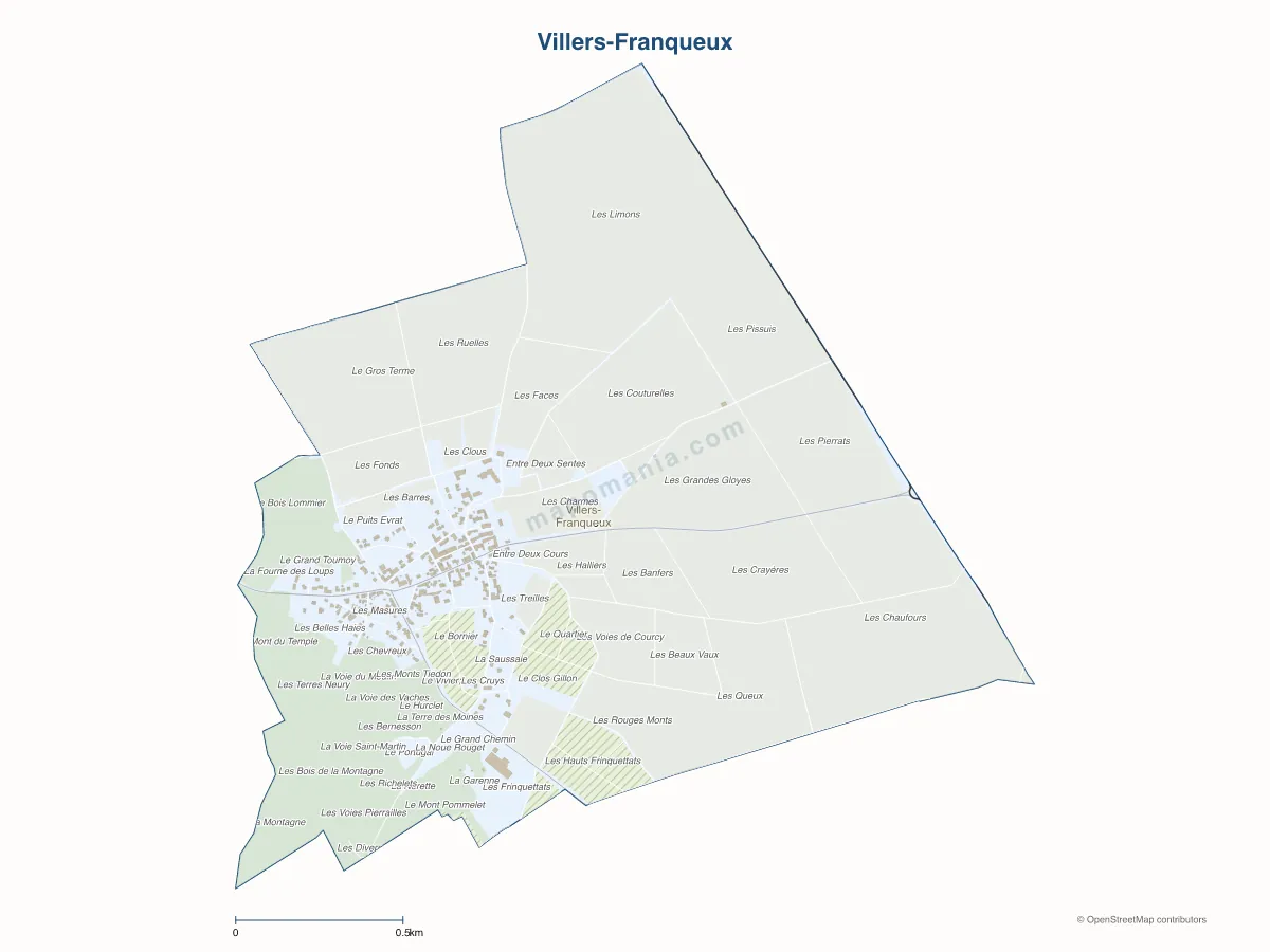 Carte de Villers-Franqueux à personnaliser