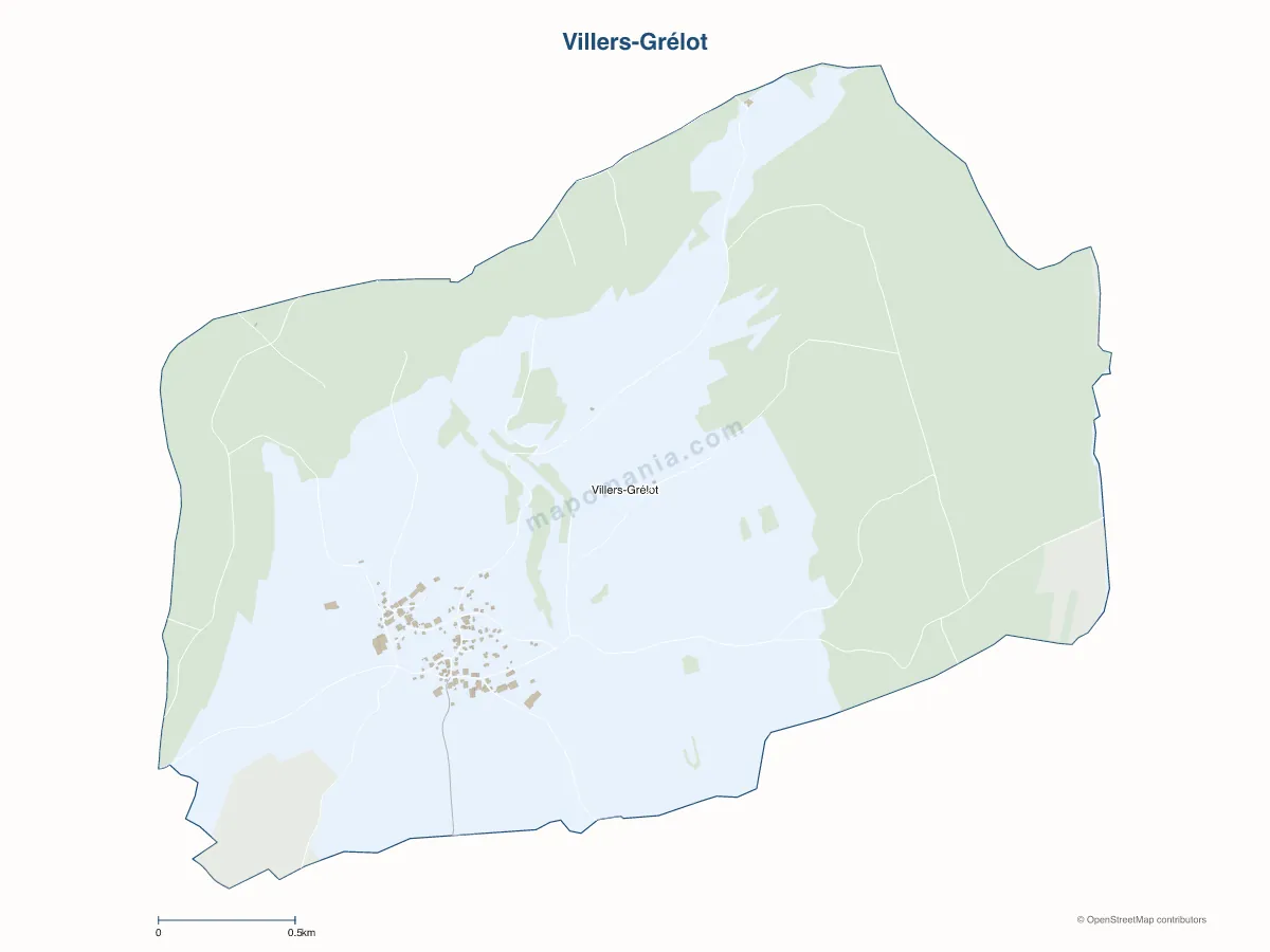 Carte de Villers-Grélot à personnaliser