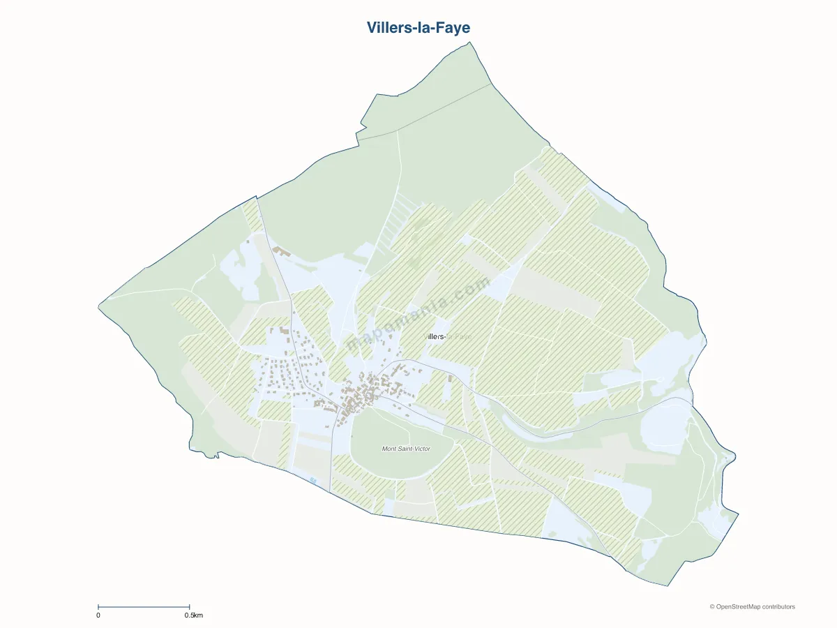Carte de Villers-la-Faye à personnaliser