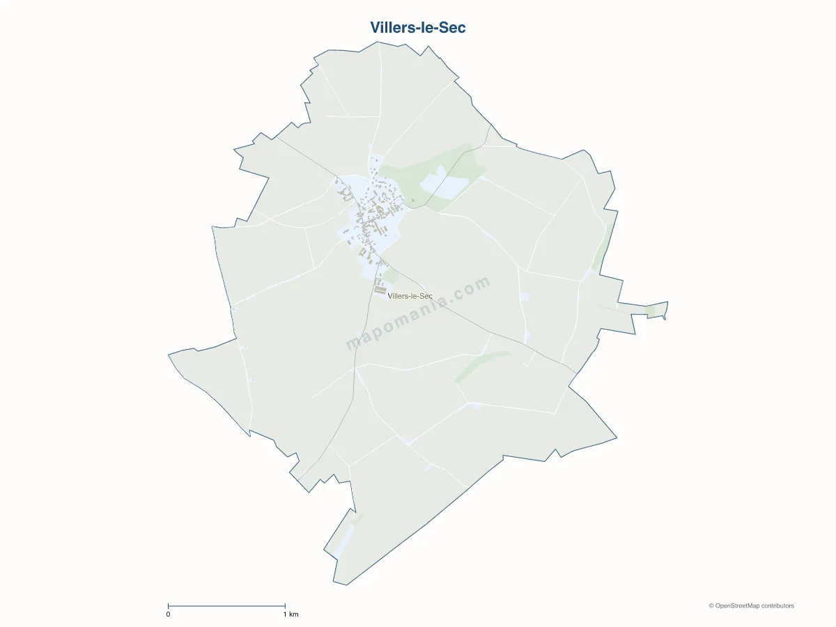 Carte de Villers-le-Sec à personnaliser