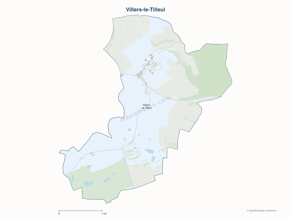 Carte de Villers-le-Tilleul à personnaliser