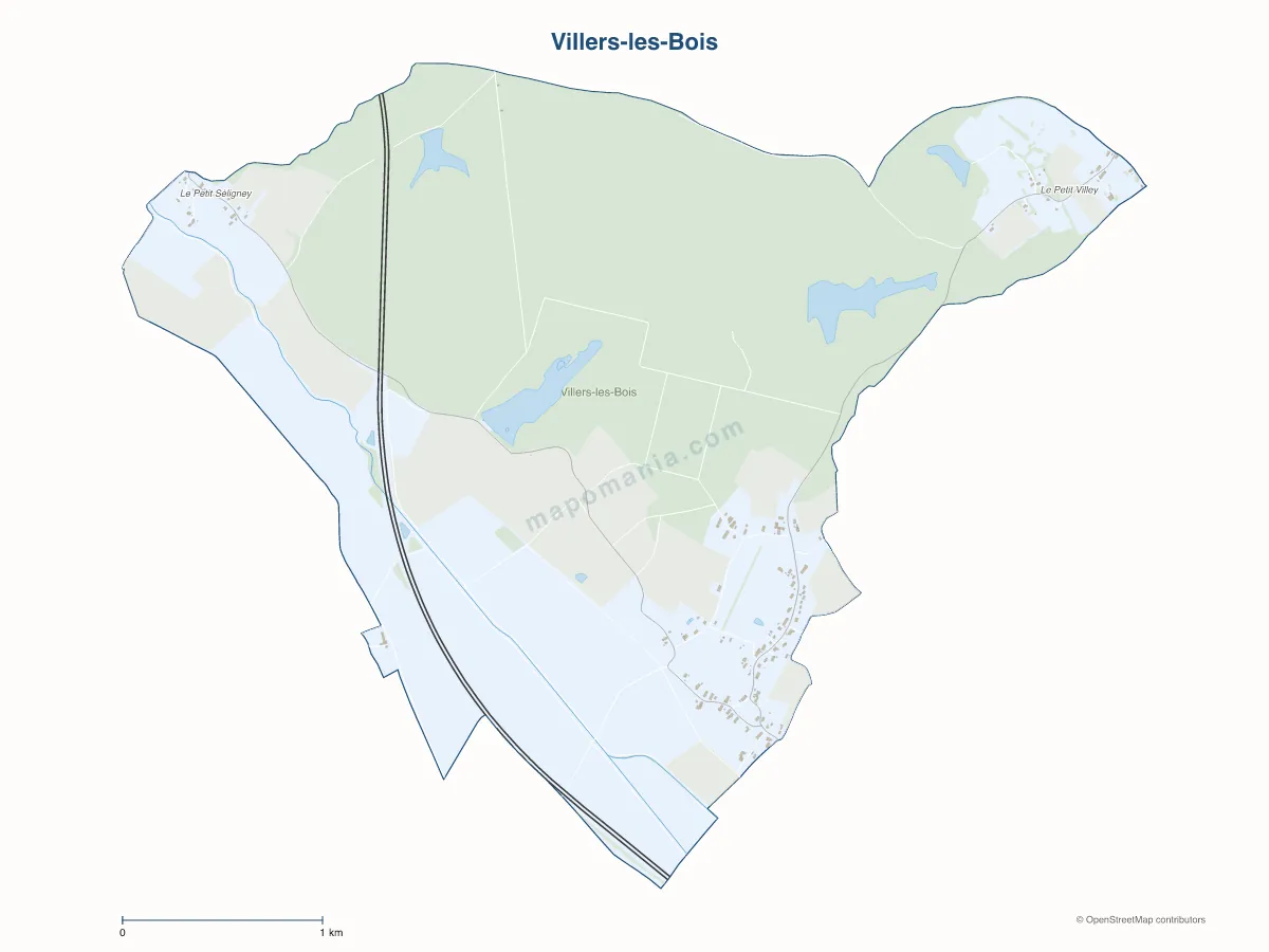 Carte de Villers-les-Bois à personnaliser