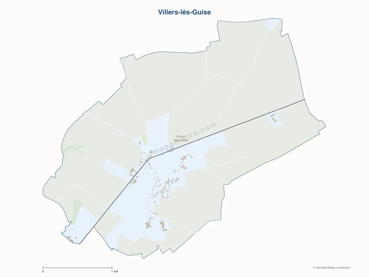 Carte de Villers-lès-Guise à personnaliser