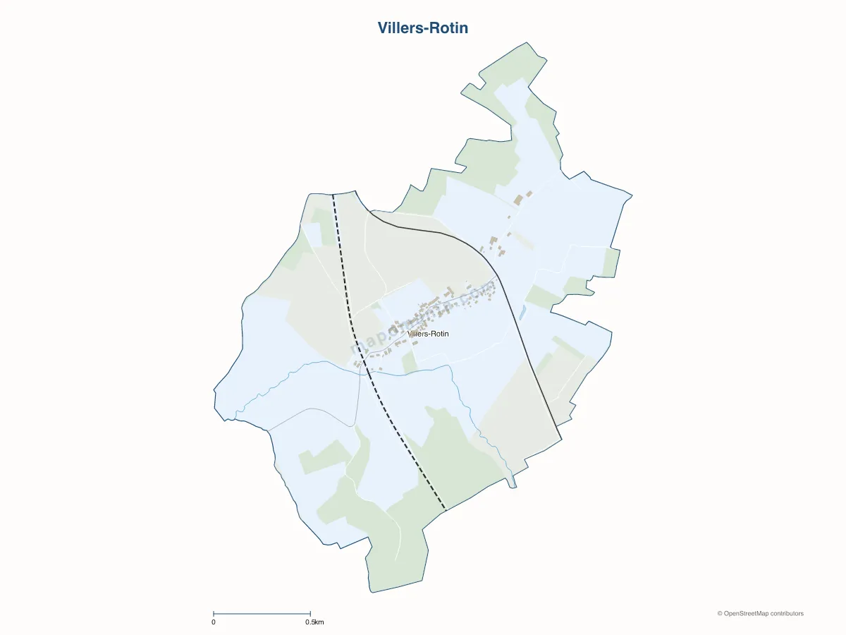 Carte de Villers-Rotin à personnaliser