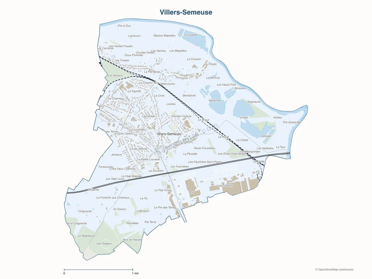Carte de Villers-Semeuse à personnaliser