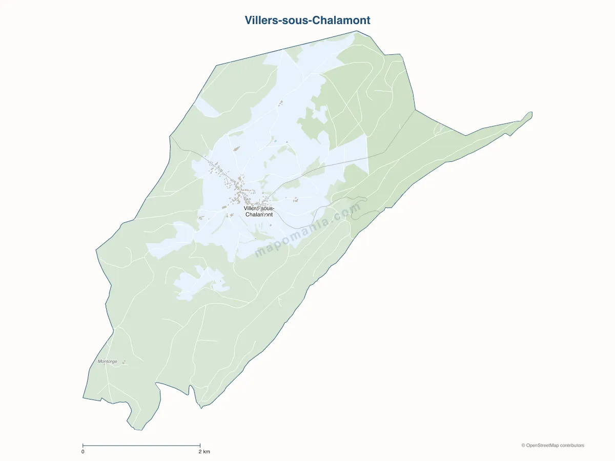 Carte de Villers-sous-Chalamont à personnaliser