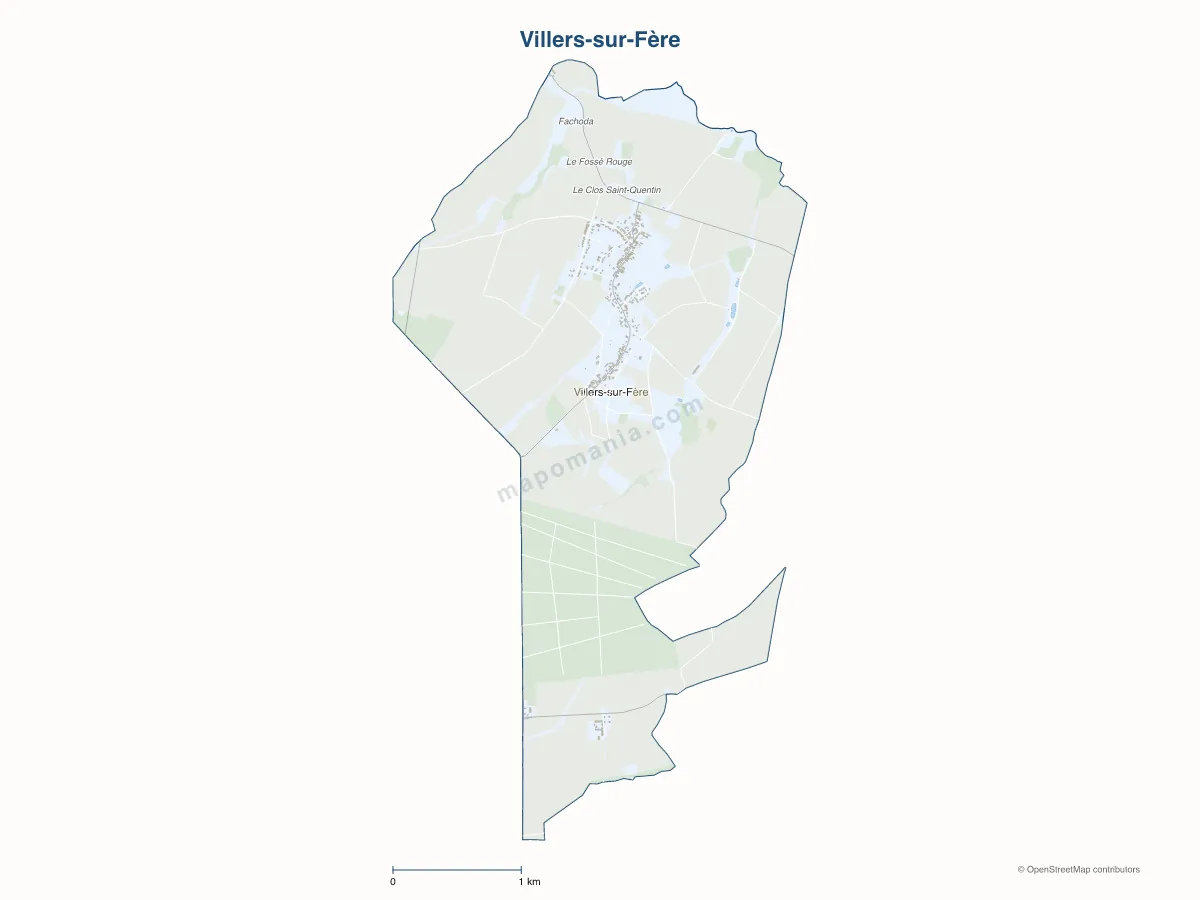 Carte de Villers-sur-Fère à personnaliser