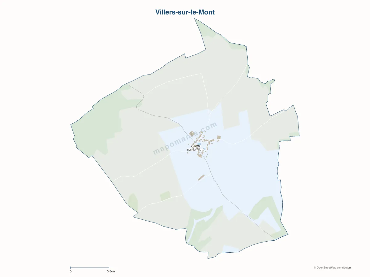 Carte de Villers-sur-le-Mont à personnaliser