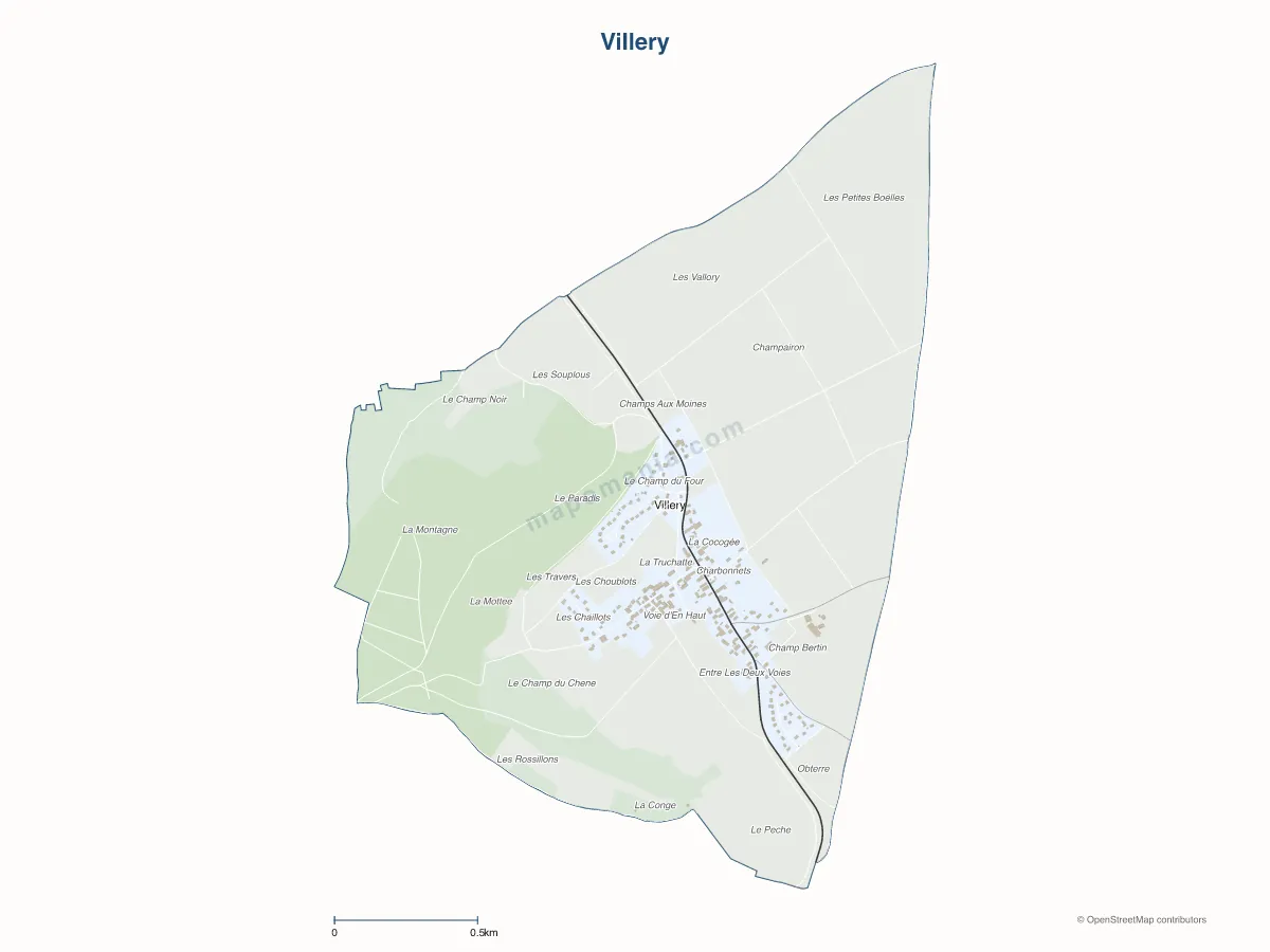 Carte de Villery à personnaliser