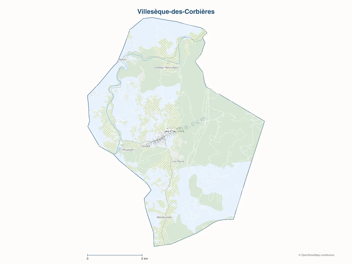 Carte de Villesèque-des-Corbières à personnaliser