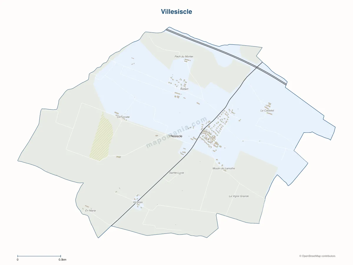 Carte de Villesiscle à personnaliser