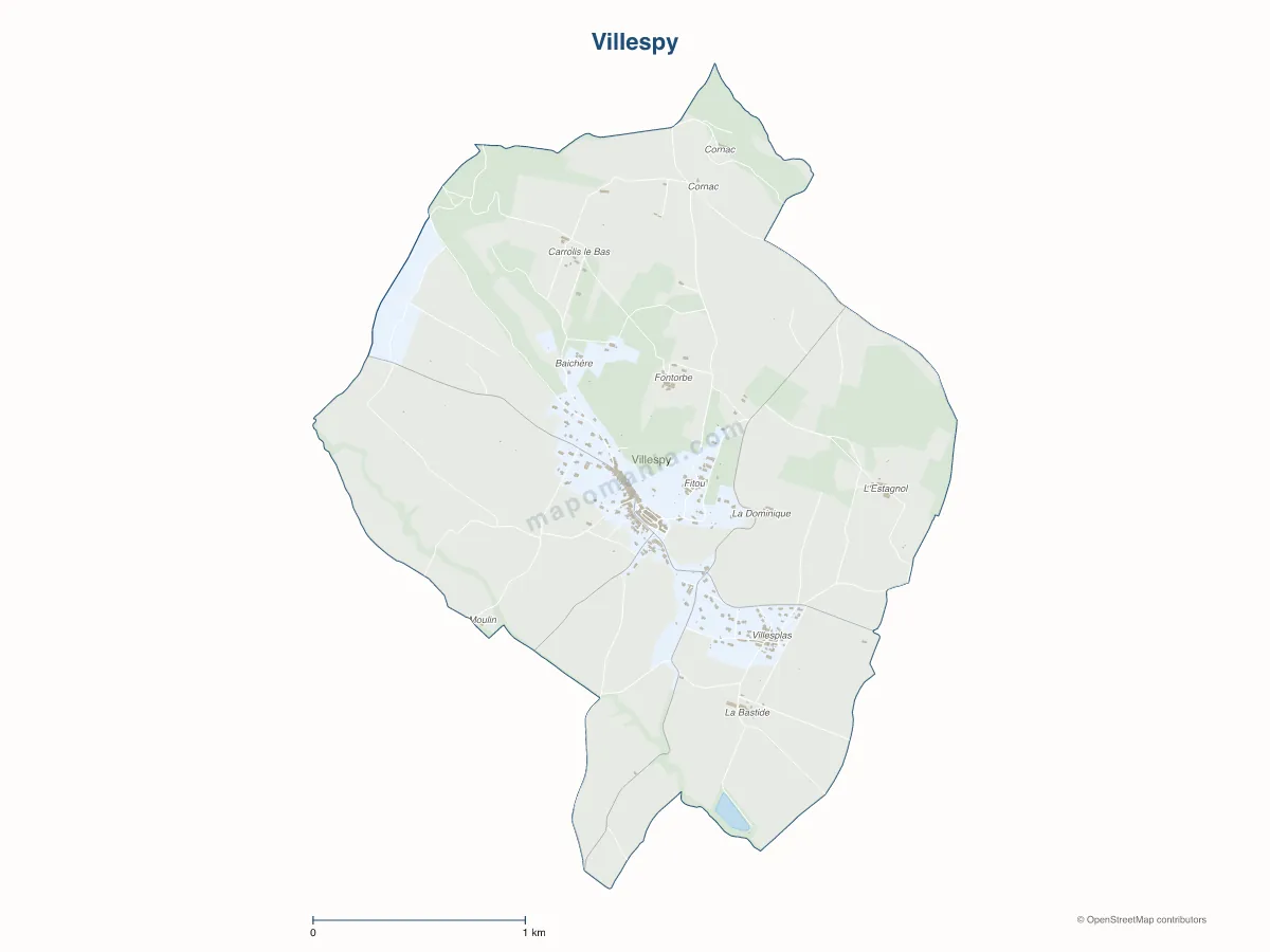 Carte de Villespy à personnaliser