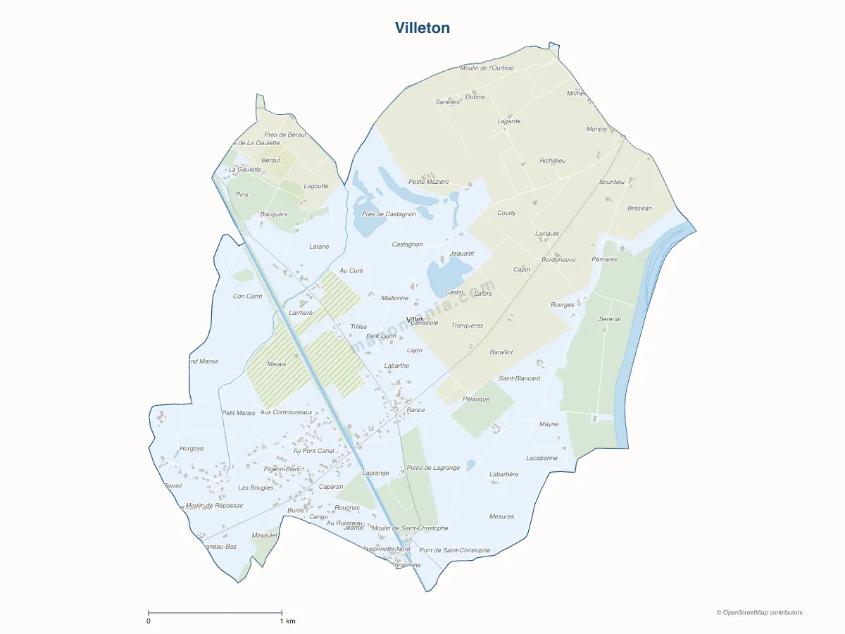 Carte de Villeton à personnaliser