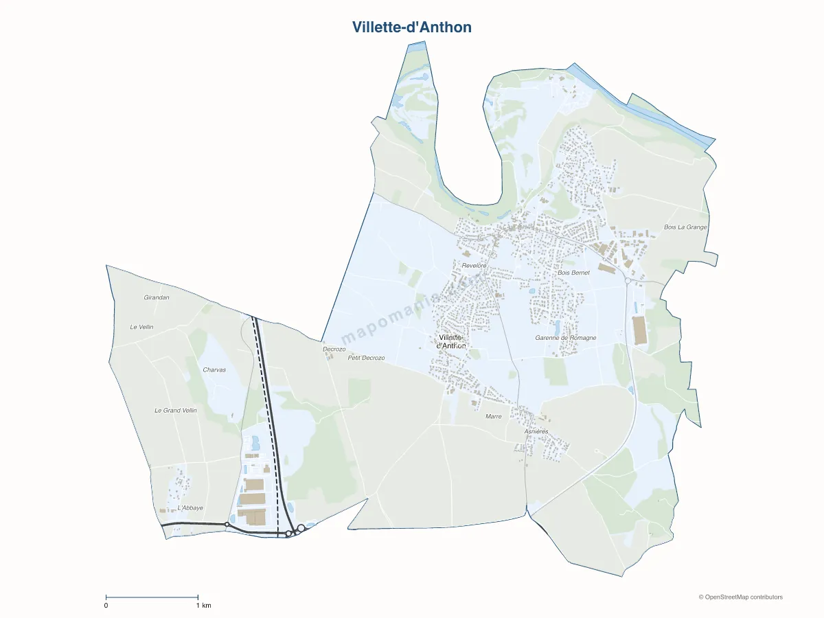 Carte de Villette-d'Anthon à personnaliser
