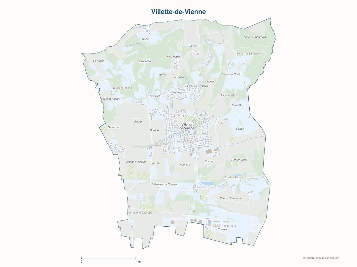 Carte de Villette-de-Vienne à personnaliser