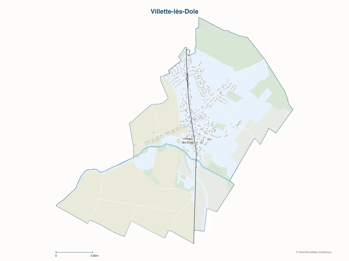 Carte de Villette-lès-Dole à personnaliser