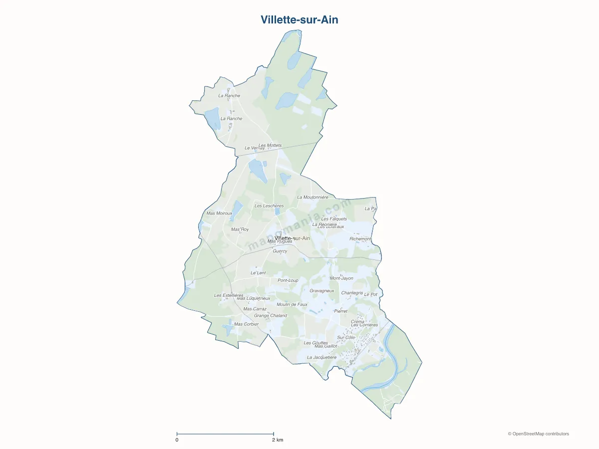 Carte de Villette-sur-Ain à personnaliser