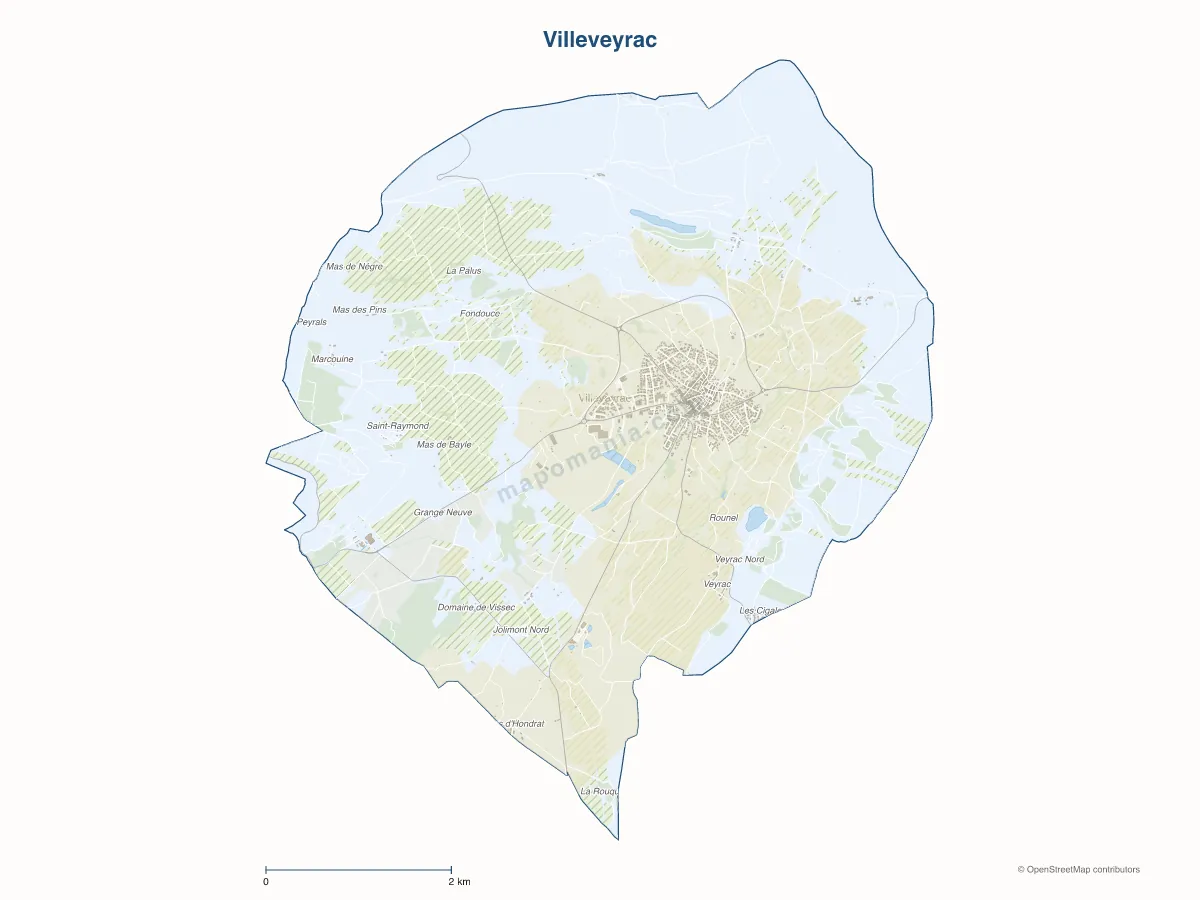Carte de Villeveyrac à personnaliser