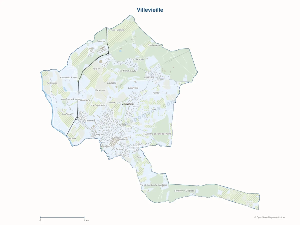 Carte de Villevieille à personnaliser