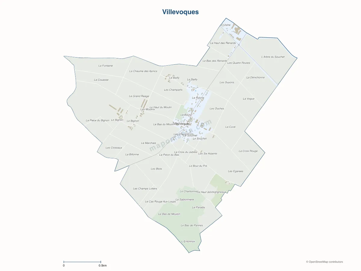 Carte de Villevoques à personnaliser