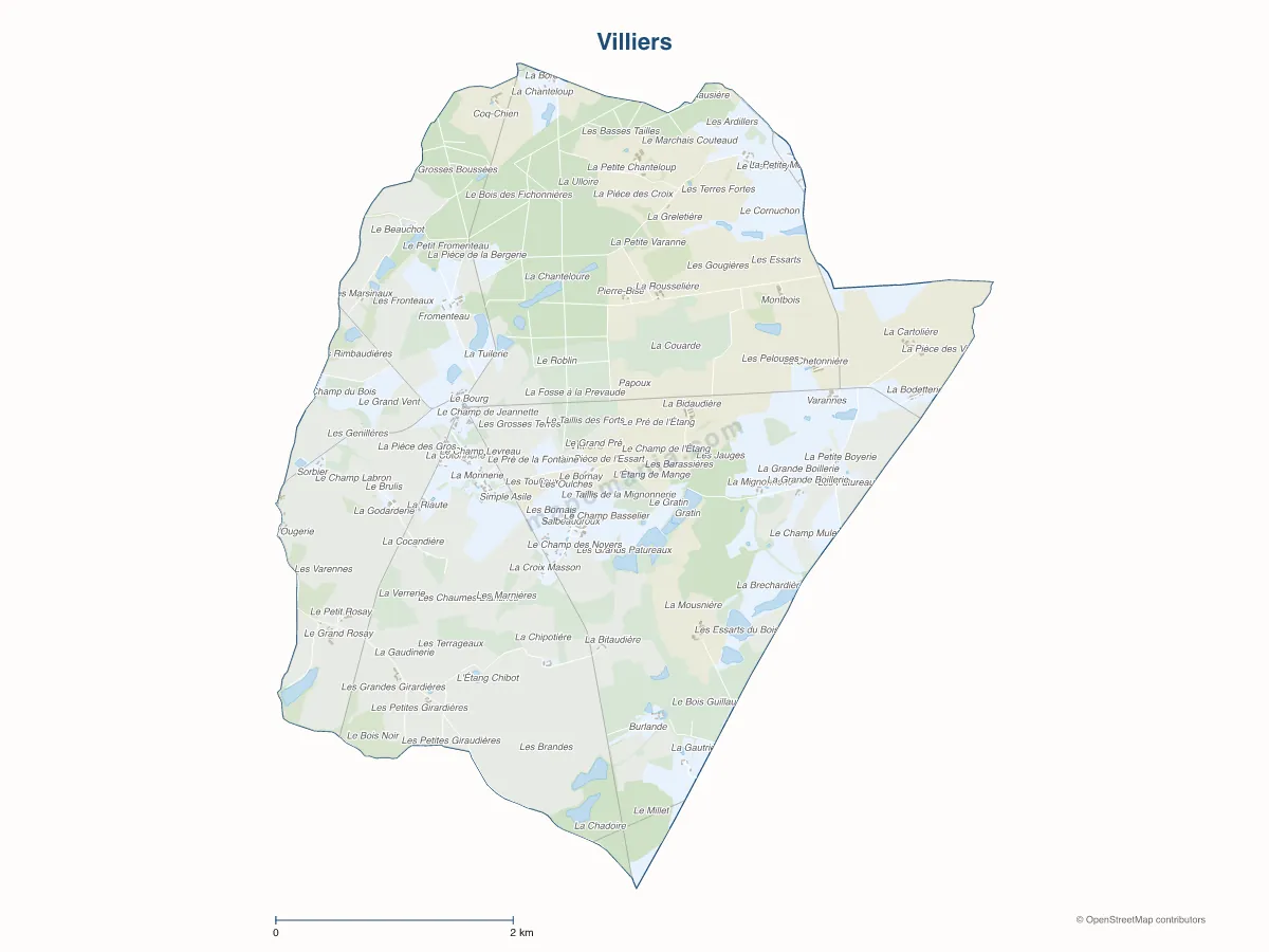 Carte de Villiers à personnaliser
