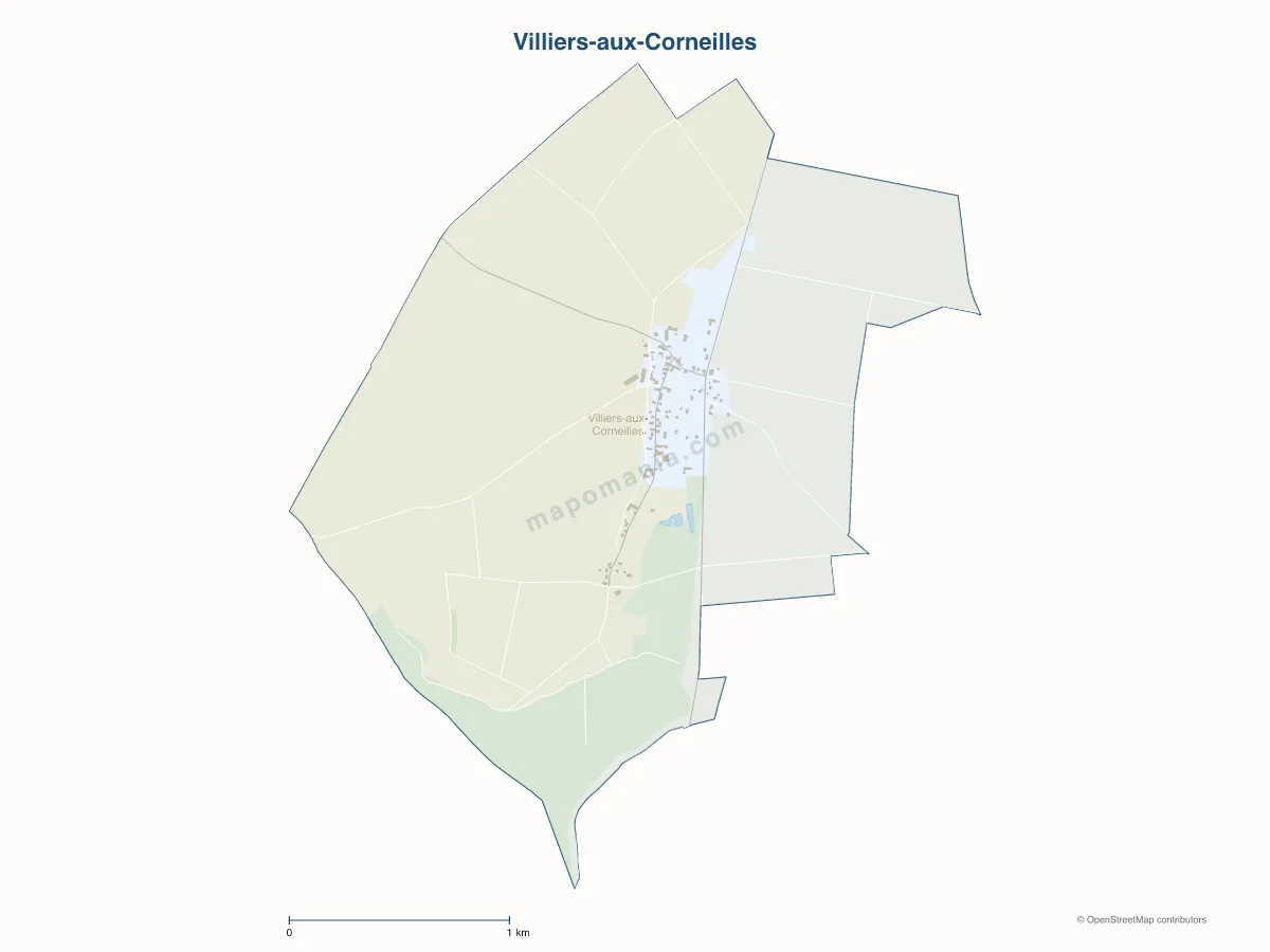Carte de Villiers-aux-Corneilles à personnaliser