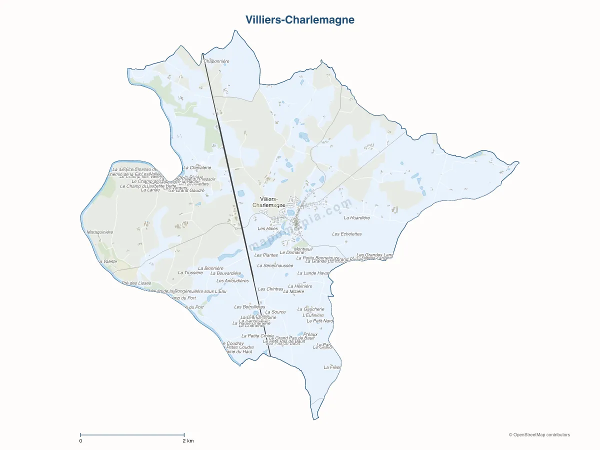 Carte de Villiers-Charlemagne à personnaliser