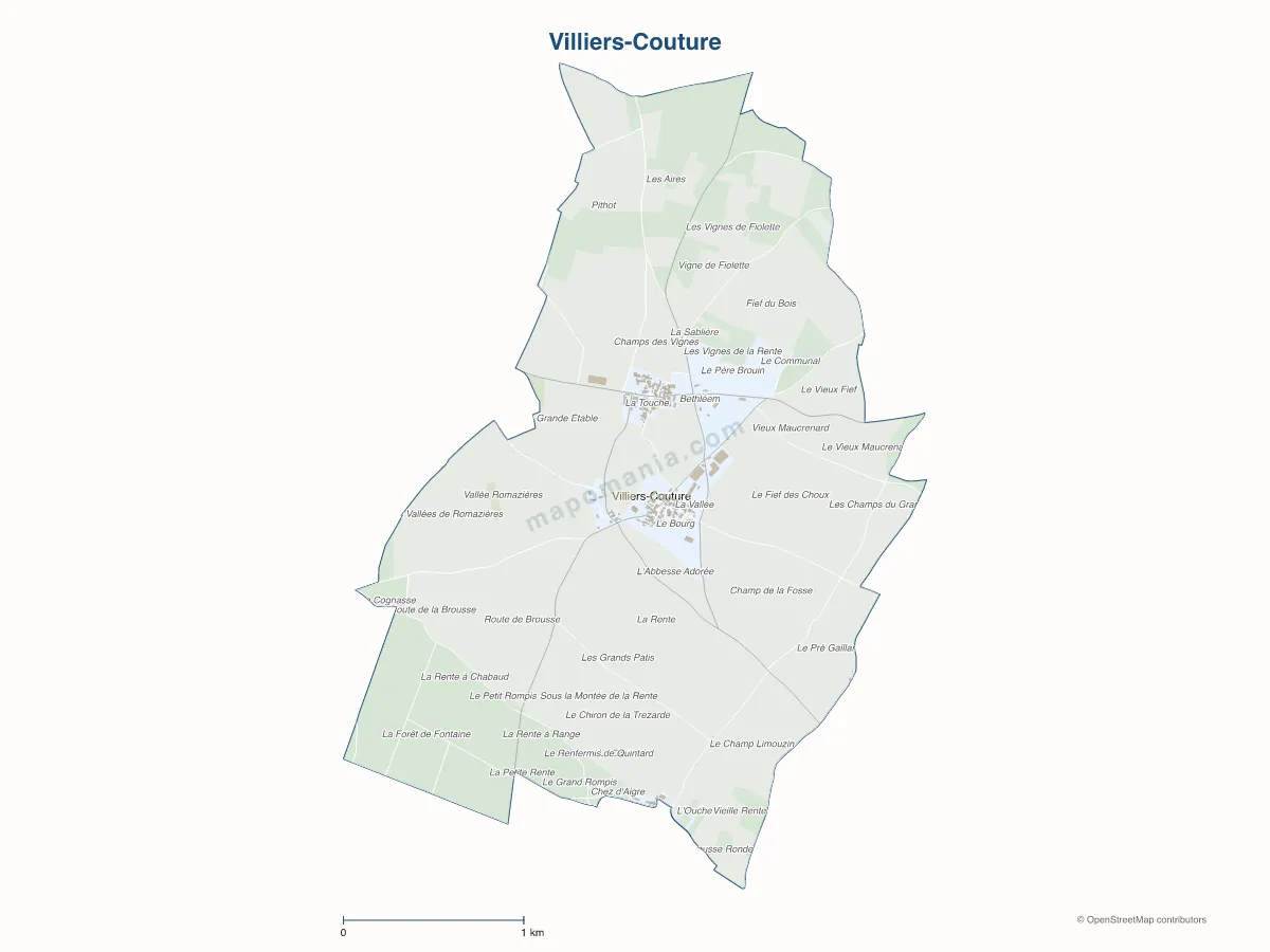 Carte de Villiers-Couture à personnaliser