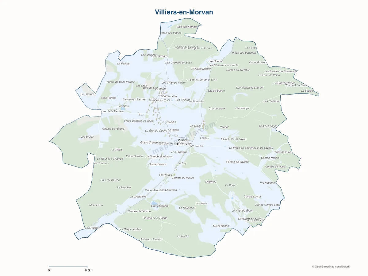 Carte de Villiers-en-Morvan à personnaliser