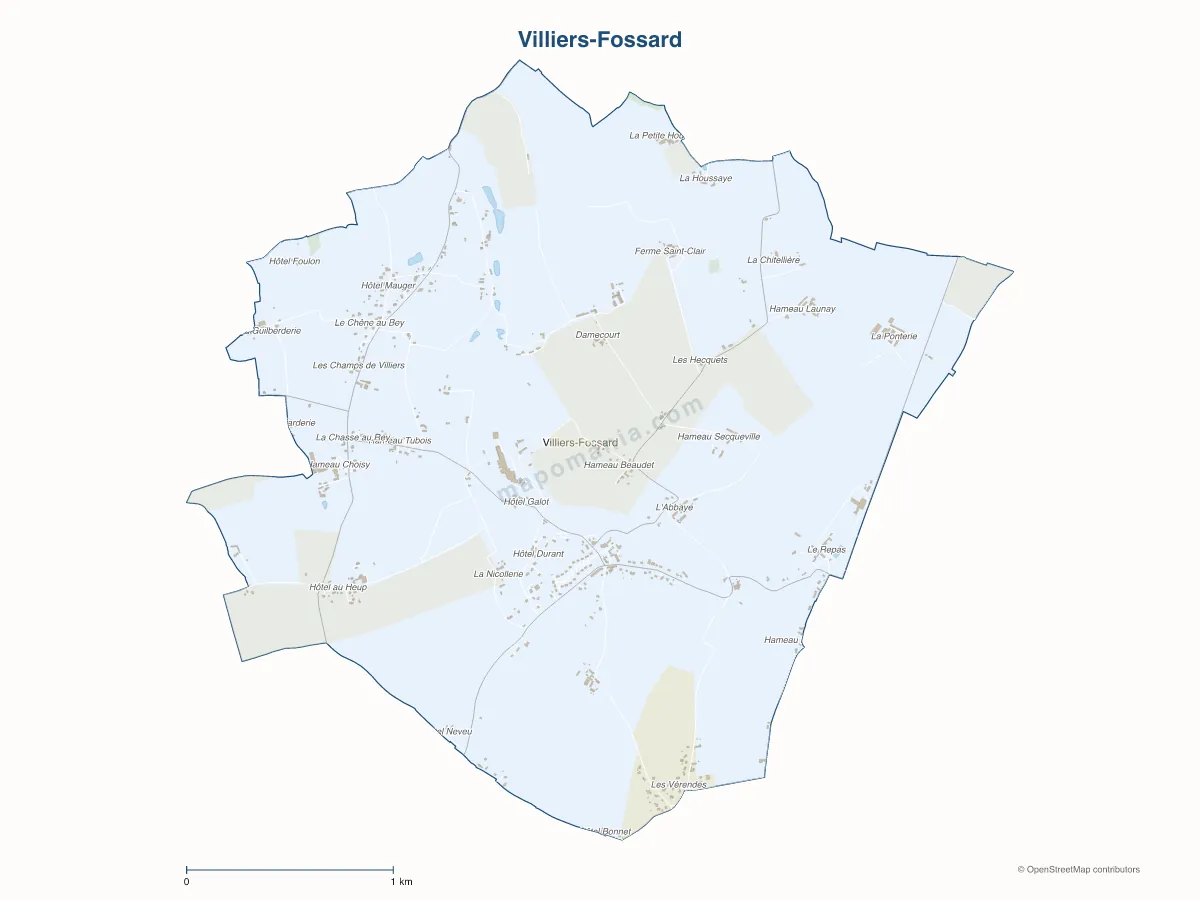Carte de Villiers-Fossard à personnaliser