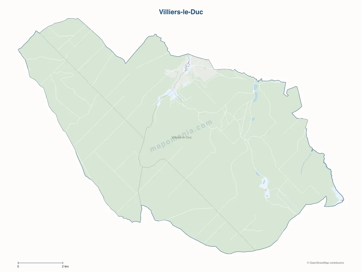 Carte de Villiers-le-Duc à personnaliser