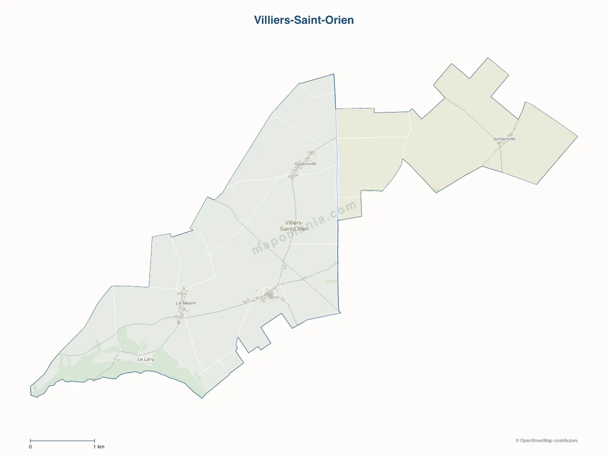Carte de Villiers-Saint-Orien à personnaliser