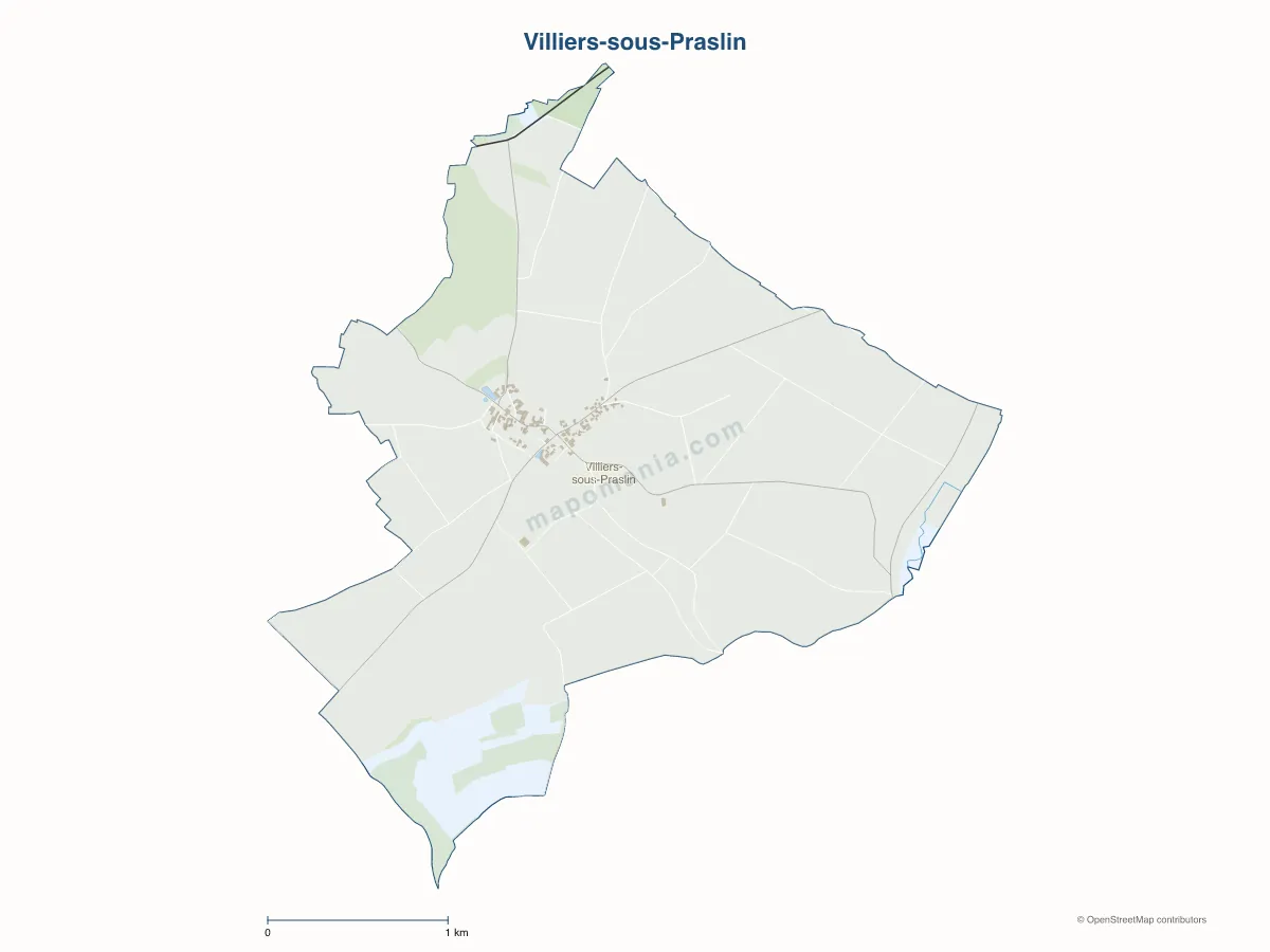 Carte de Villiers-sous-Praslin à personnaliser