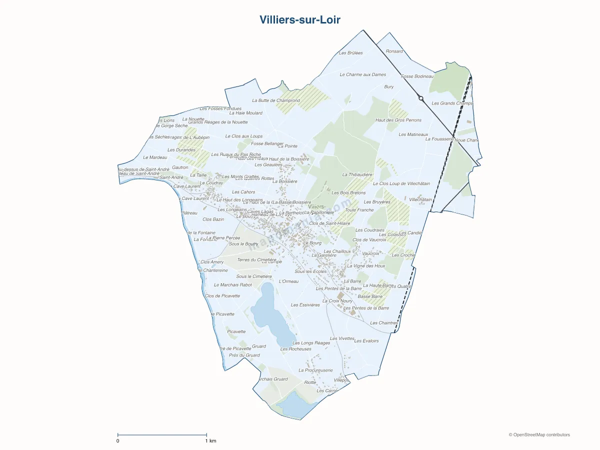 Carte de Villiers-sur-Loir à personnaliser