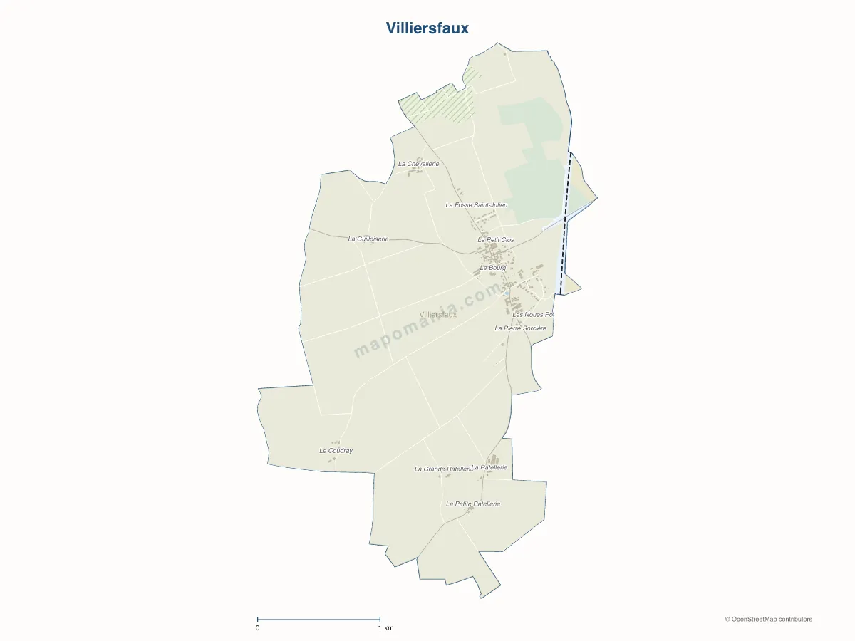 Carte de Villiersfaux à personnaliser