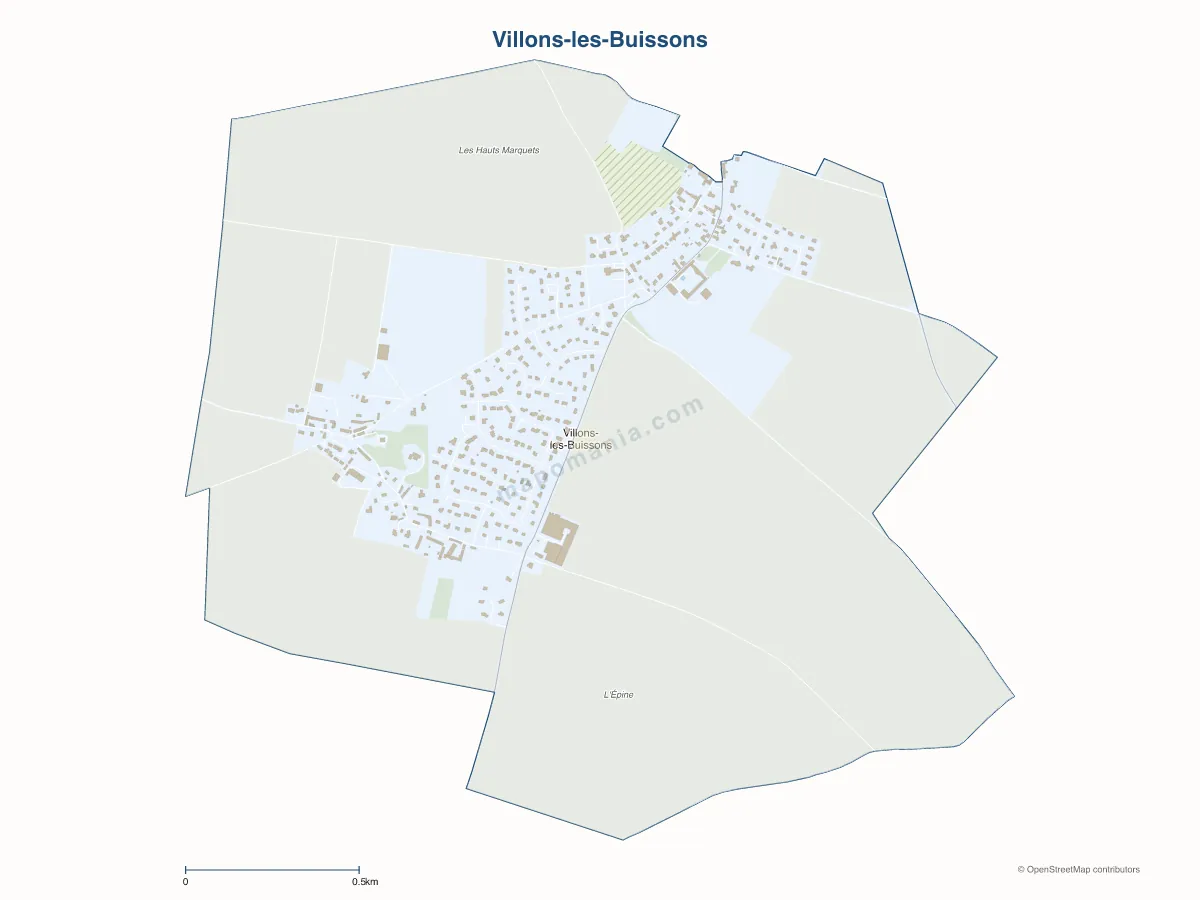 Carte de Villons-les-Buissons à personnaliser