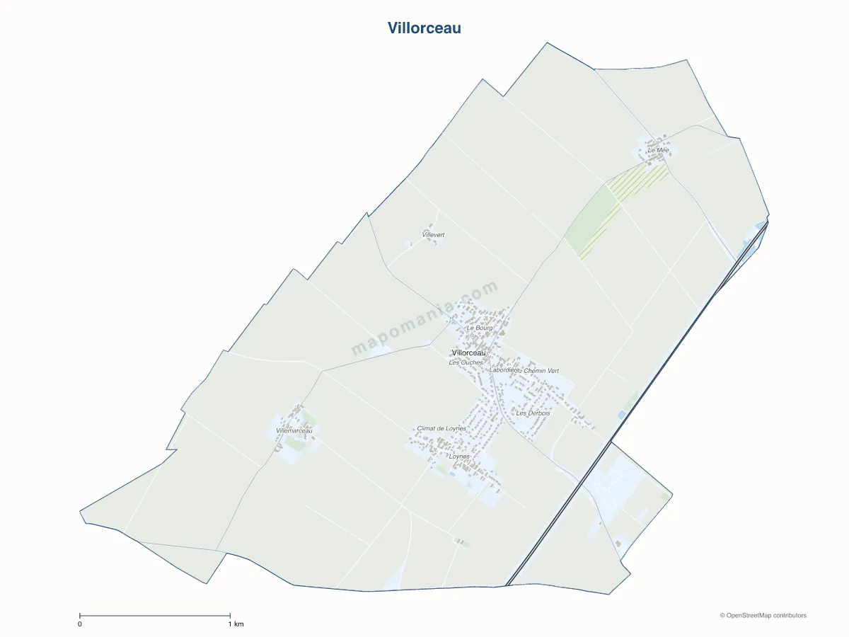 Carte de Villorceau à personnaliser