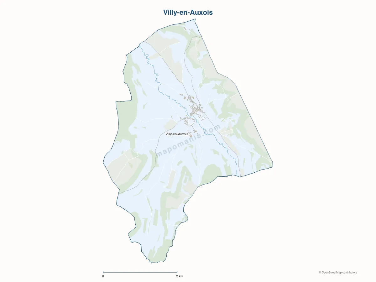 Carte de Villy-en-Auxois à personnaliser
