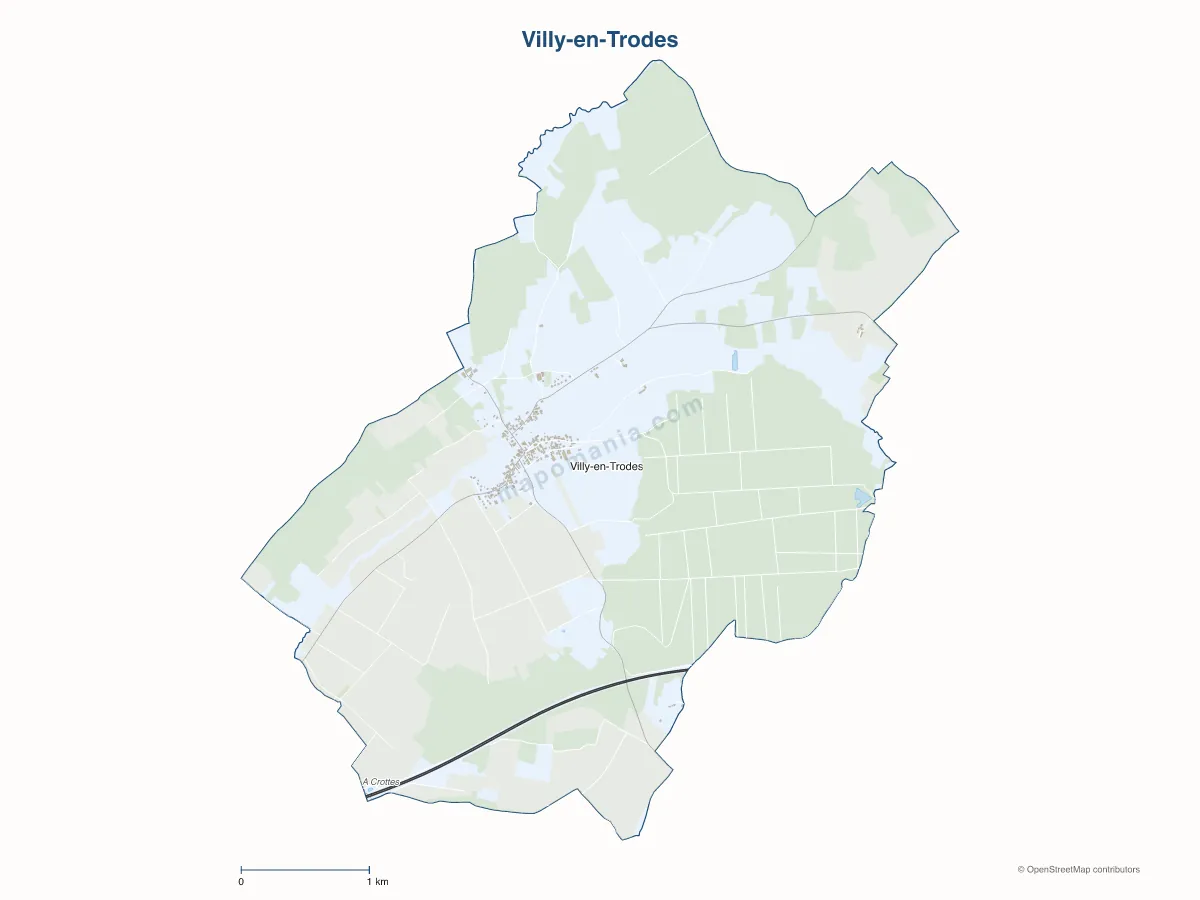 Carte de Villy-en-Trodes à personnaliser