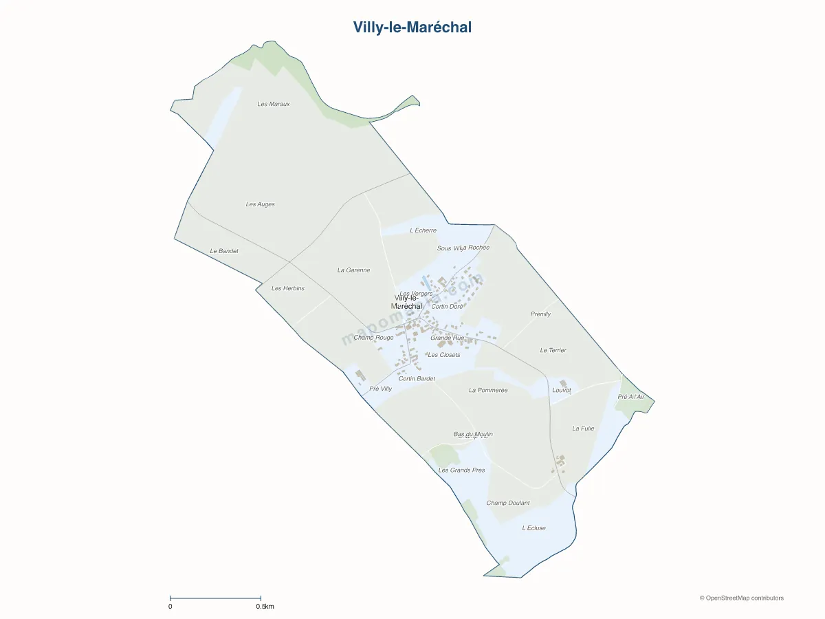 Carte de Villy-le-Maréchal à personnaliser