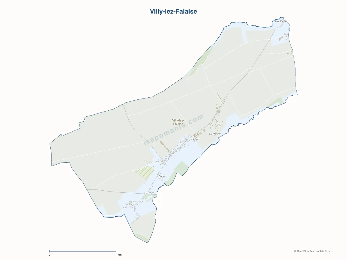 Carte de Villy-lez-Falaise à personnaliser