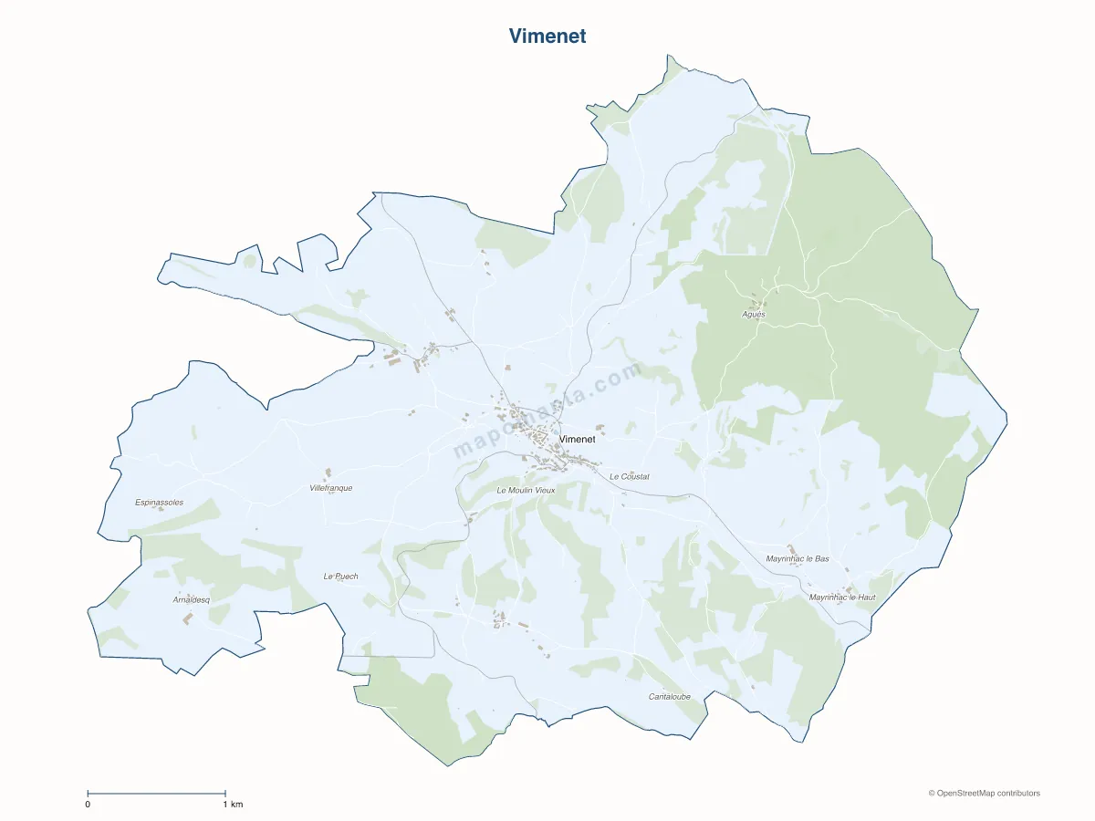Carte de Vimenet à personnaliser