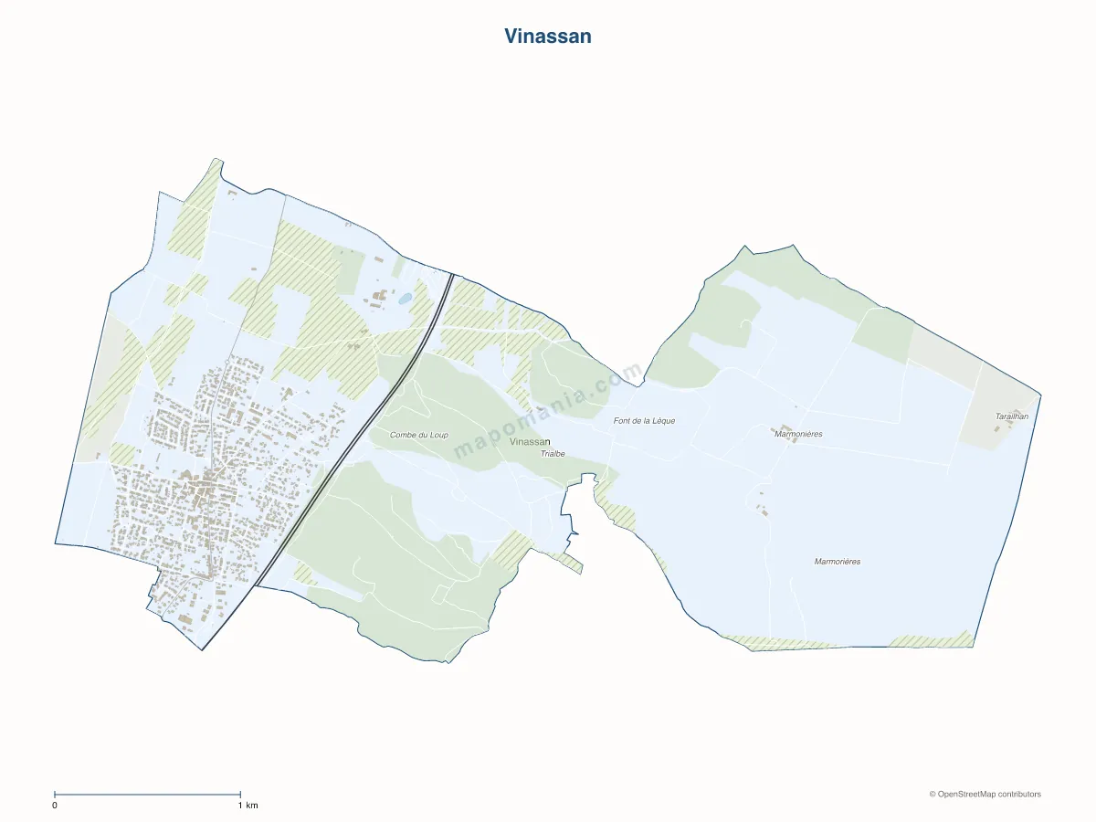 Carte de Vinassan à personnaliser
