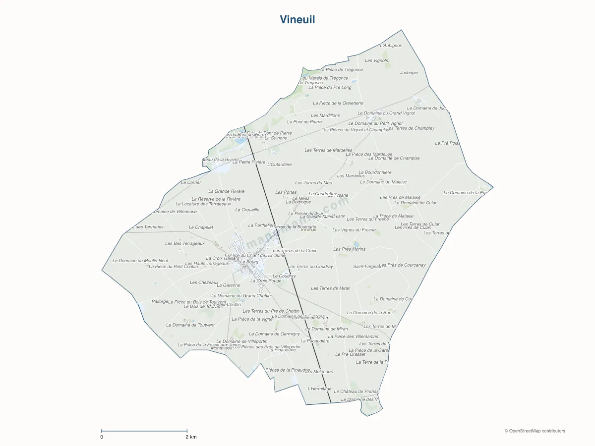 Carte de Vineuil à personnaliser